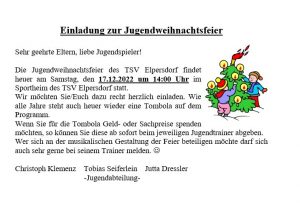 Jugendweihnachtsfeier @ TSV Elpersdorf